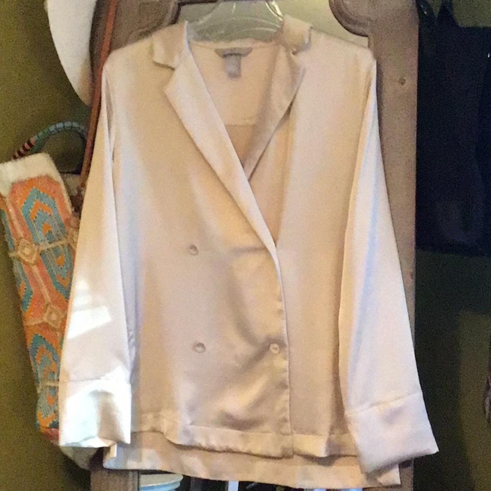 Cream satin blouse